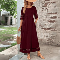 Zora | Maxi-Kleid in zeitloser Eleganz – Kastanie