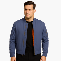 Herren Bomberjacke mit Reißverschluss und Rippbündchen – Marine