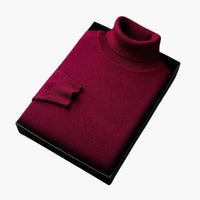 Alexander | Gestrickter Rollkragenpullover – Dunkelrot