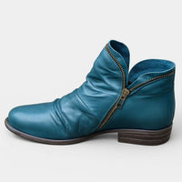 Karin - Damen Bequeme Orthopädische Stiefel mit Fußbett – Blau