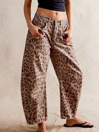 Sunva™ |  Barrel Jeans – Leo-Muster