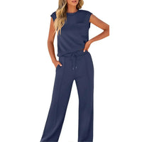 Soraya | Lässiges Sommer Set weich und modern – Tiefblau