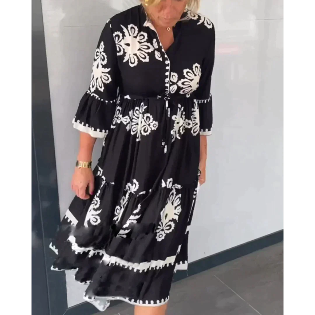 Flora - Blumenkleid mit 3/4 Ärmeln
