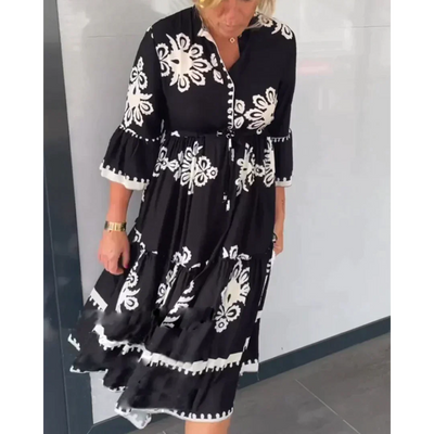 Senna - Blumenkleid mit 3/4 Ärmeln