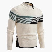 Pascal | Lässiger Strickpullover – Linie Weiß
