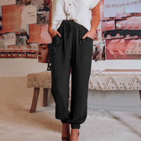 Belma Sommerhosen | bunte luftige Sommerhosen Damen – Schwarz