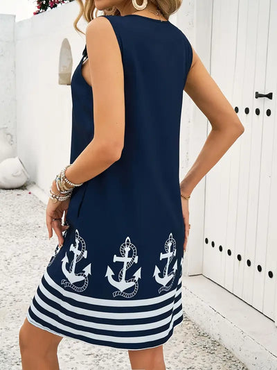 BERNA - ÄRMELLOSES KLEID MIT BREITEN TRÄGERN