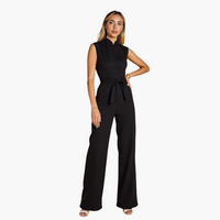 Lara | Ärmelloser Overall – Schwarz
