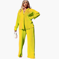 Eleganter Zweiteiler mit Plissee – Damen Sommer Outfit – Gelb