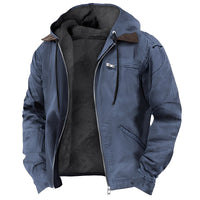 Dwayne - Wärmende Kapuzenjacke für Herren – Blau