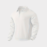 Verner - Premium Pullover mit Viertelreißverschluss – Weiß