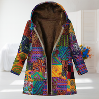 Élodie - Eleganter Mid-Season Mantel – Mehrfarbig-Braun