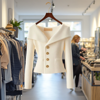 Kamilla - Schick Schließen Sie Strickjacke – Beige