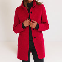 Victoria | Damenjacke mit hohem Kragen luxuriös – Rot