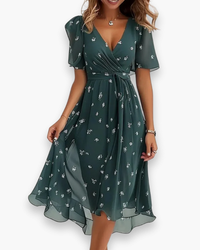 Damen Lässiges Boho Kleid | Midi Gradientenkleid – Grün