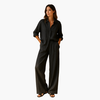 Nora | 2-teiliges Set aus Hemd und Hose – Schwarz