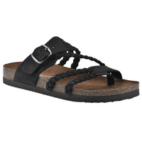 Petrona - Gepolsterte geflochtene Sandalen – Schwarz