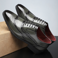 Farlon - Oxford-Brogue-Schuhe – Grün