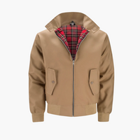 Herren Harrington Bomberjacke mit Tartan Futter – Braun