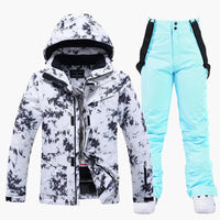 Zweiteiliger Skianzug für Damen – Schwarz / Blau