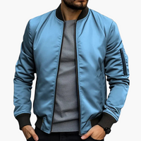 Herren Bomberjacke mit Seitentaschen – Blau