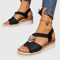 Hanna | Damen Orthopädische Schnallenriemen Sandalen Komfort Sommer – Schwarz 1