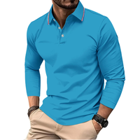 Rafael | Premium Polo Herren stilvoll mit kontrastierendem Kragen – Blau