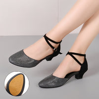 Carrie - Glänzende Damensandalen – Schwarz