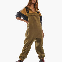 Alina | Verstellbarer Fleece-Overall aus Cordstoff – Khaki