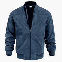 Herren Bomberjacke mit Reißverschluss und Seitentaschen – Blau