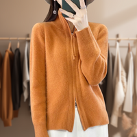 Britney - Eleganter Pullover mit Reißverschluss – Orange