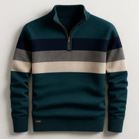 Finn | Herren-Pullover gestreift klassisch & modern – Grün