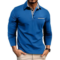 Jerome - Komfortables Langarm-Poloshirt – Blau