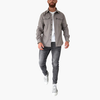 Thom | Hemdjacke mit Knopfleiste – Hellgrau