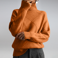Camille - Damen Rollkragenpullover – Orange
