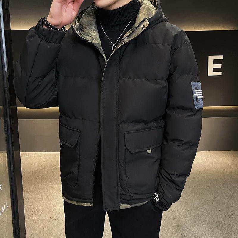 Olinaveia | Herren Daunenjacke mit Kapuze und Steppdesign