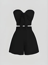 Sophie | Romantisches Date am Meer Top + Shorts Slim Fit – Schwarz