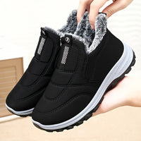 Winterschuhe Damen | Knöchelhoch Slip On – Schwarz