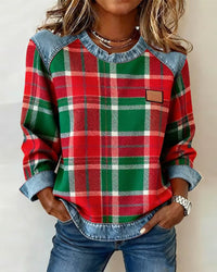 Célia – Sweatshirt „Patchwork Daring“ – Rot