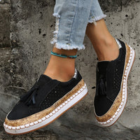Tasselina™ – Stilvolle Damen Loafer mit dekorativen Quasten – Schwarz