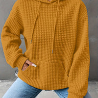 Léana™ | Texturiertes Kapuzen-Sweatshirt mit langen Ärmeln – Gelb