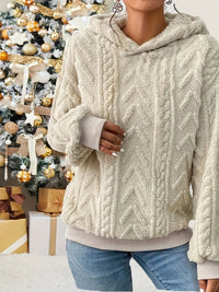 Irelissa | Kapuzenpullover mit Samt-Touch - Weiches strukturiertes Plüsch-Sweatshirt für lässige Tage – Aprikose