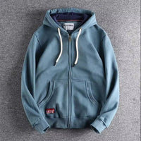 Max | Herren Zip-Hoodie Fleece Kapuzenpullover Casual – Türkisblau