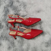 Heidi-Mode | Casual Sandalen Spitz Zehe Hohe Absätze – Rot