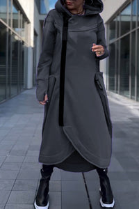 Veyra™ -  Strickjacke mit Kapuze und Seitlichem Reißverschluss – Grau