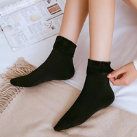CozyFeet Socken - Winter-Samt-Socken – 8x Schwarz