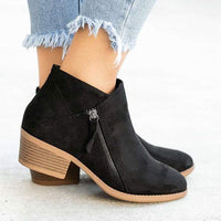 Zeline - Modische Wildlederstiefel – Schwarz