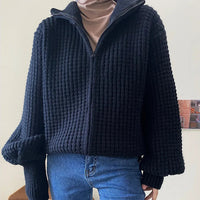 Steffi - Gemütlicher Rollkragenpullover – Schwarz