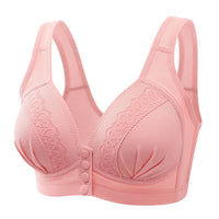 Bella Atmungsaktiver Baumwoll-BH mit Knöpfen vorne - Heute 1 + 1 gratis! – Rosa