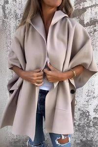 Lasithra | Violette Kapuzen-Cape-Jacke – Aprikose
